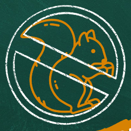 Tafel-Zeichen: durchgestrichenes Eichhörnchen